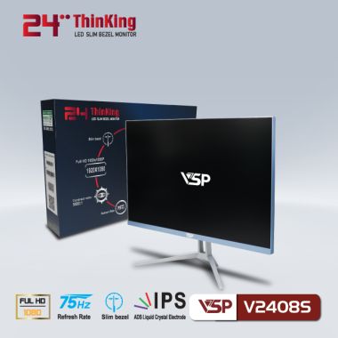 Màn hình 24 inch VSP V2408S tràn viền Xanh (Full-HD, IPS, 75HZ)