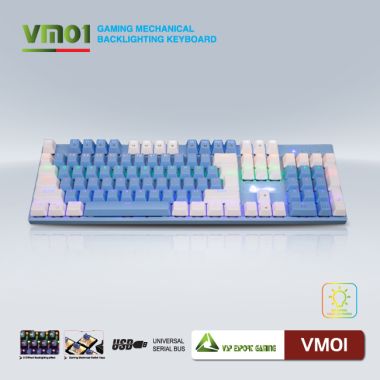 Bàn phím VSP eSport Gaming VM01 - WHITE/BLUE