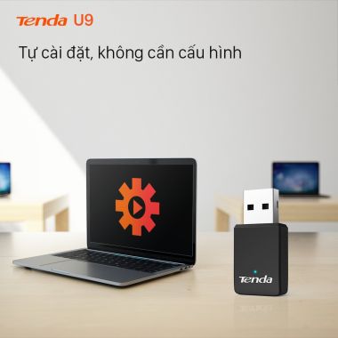 USB thu Wifi Tenda U9 Mini Chính hãng (2 băng tần, Ko Anten, 650Mbps, Tự động cài đặt)